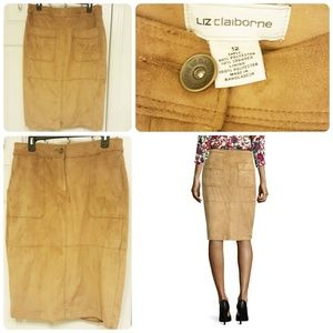 Liz Claiborne Suede Pencil Skirt